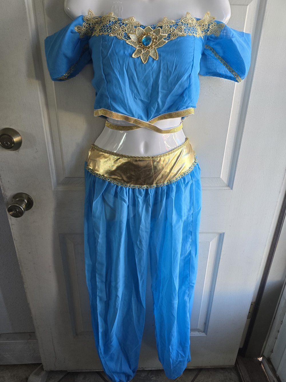 Blue & Gold Two-Piece Harem Pantsuit